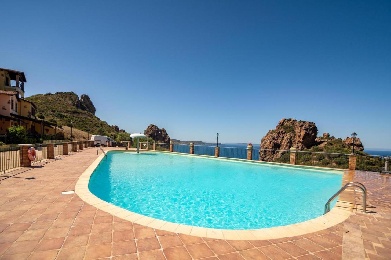 L'Estasi Tanca Piras A Bordo Piscina Con Vista Mare Villa Nebida Exteriör bild