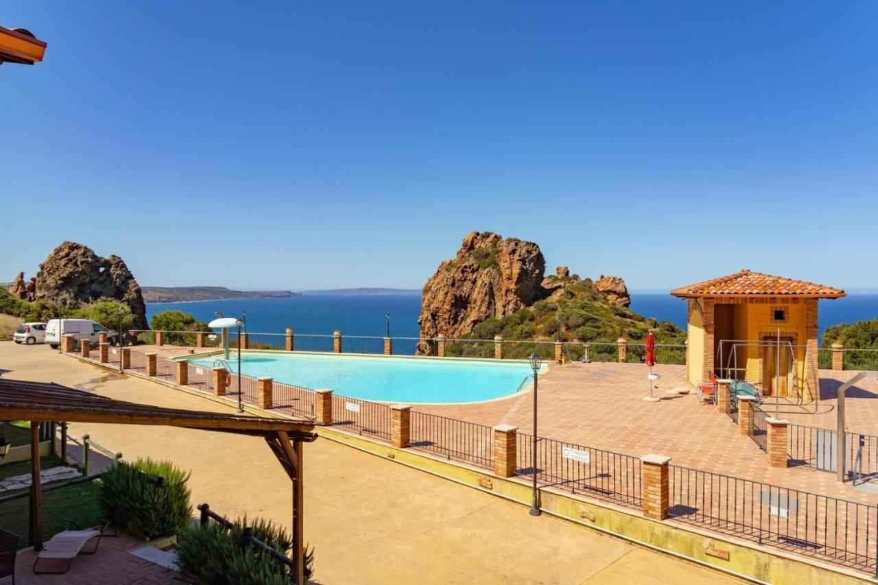 L'Estasi Tanca Piras A Bordo Piscina Con Vista Mare Villa Nebida Exteriör bild
